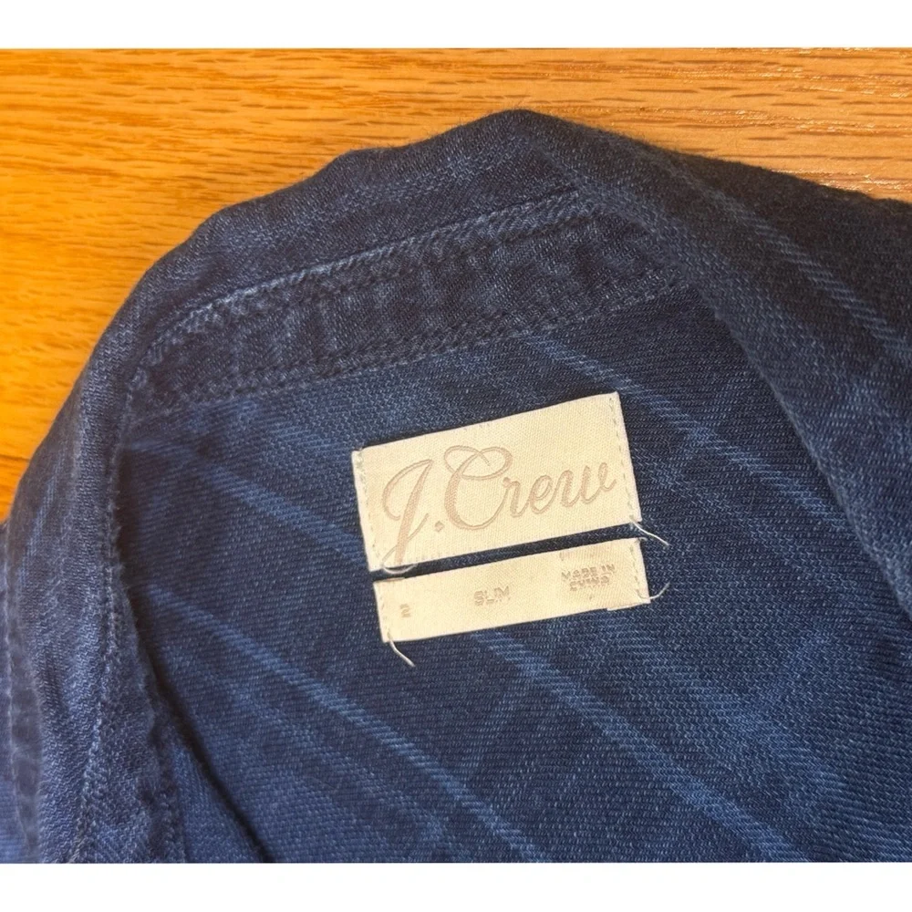 J. Crew Slim-fit Western Shirt in Indigo Plaid